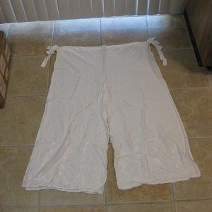 NWT City Buddha white Indian embroidered split pants OS one size